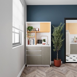 SB Design Square ตู้สูง รุ่น Harlow สีเหลือง (100x40x180 ซม.) แบรนด์ KUCHE