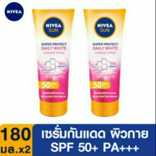 Nivea Sun Super Protect Daily White Essence Serum SPF50 PA+++ 180 ml. แพคเกจใหม่