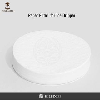 Hillkoff : กระดาษกรอง สำหรับ Ice Dripper TimeMore Paper Filter for Ice Dripper 100 แผ่น กระดาษดริป กระดาษกรองกาแฟ