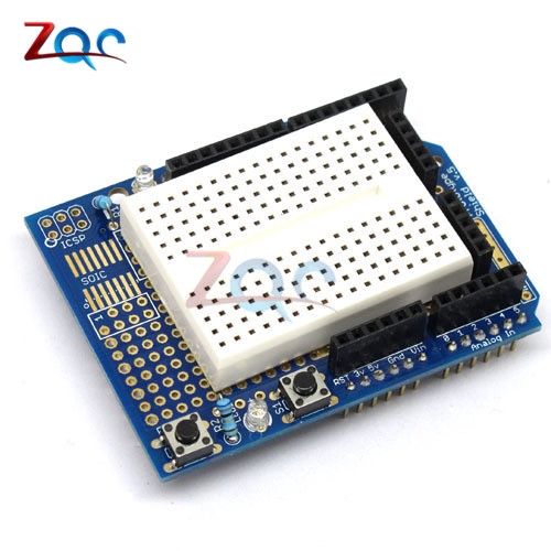 proto shield แผ่นบอร์ดโมดูลขยาย syb - 170 ขนาดมินิเชื่อมต่อสําหรับ arduino uno r 3 mega 328 p atmega328p