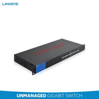 Linksys LGS124 Gigabit Switch 24 Port แบบ Rack mount ความเร็ว 10/100/1000 Mbps เคสเหล็ก