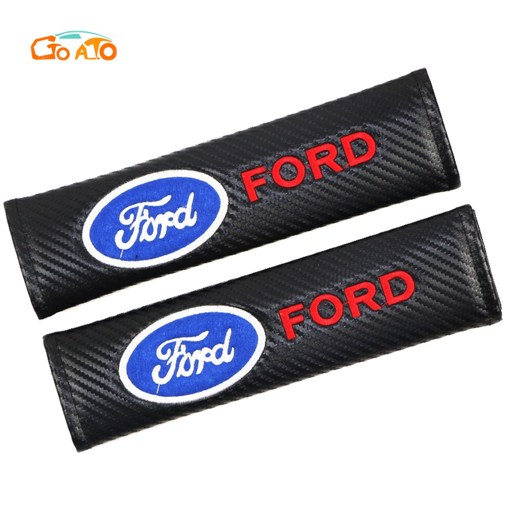 GTIOATO ที่หุ้มเข็มขัดนิรภัยรถยนต์ คาร์บอนไฟเบอร์ สำหรับ Ford Ranger Everest Focus Ecosport Mustang Raptor Explorer