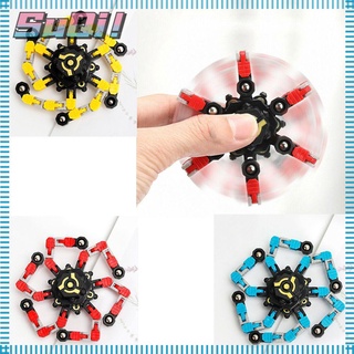 SUQI DIY Fingertip Spinner Mechanical Gyro Toys Fingertip Spin Gift for Kids Transformable Fidget Deformable Stress Relief Toy/Multicolor