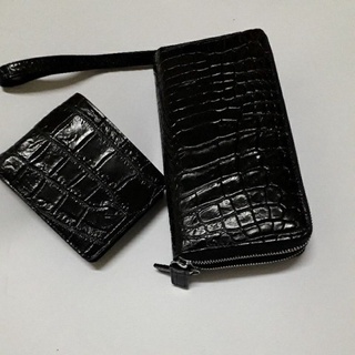 crocodile wallet brown กระเป๋าสตางค์จระเข้สีดำ package 2 pcs