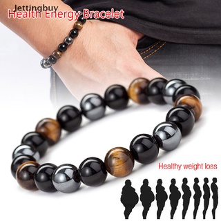 [Jettingbuy] สร้อยข้อมือลูกปัดหินเฮมาไทต์ แม่เหล็ก ลดน้ําหนัก ดูแลสุขภาพ สําหรับผู้ชาย