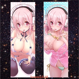 พร้อมส่ง ปลอกหมอนอิง ลายอนิเมะ Super Sonico ขนาด X 150x50 ซม.