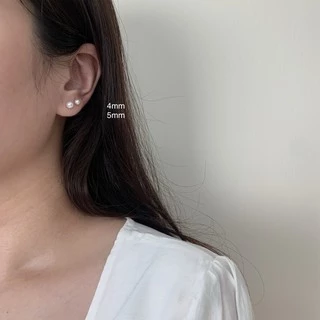 A.piece ต่างหูมุกเงินแท้ [all silver 925] Basic Pearl