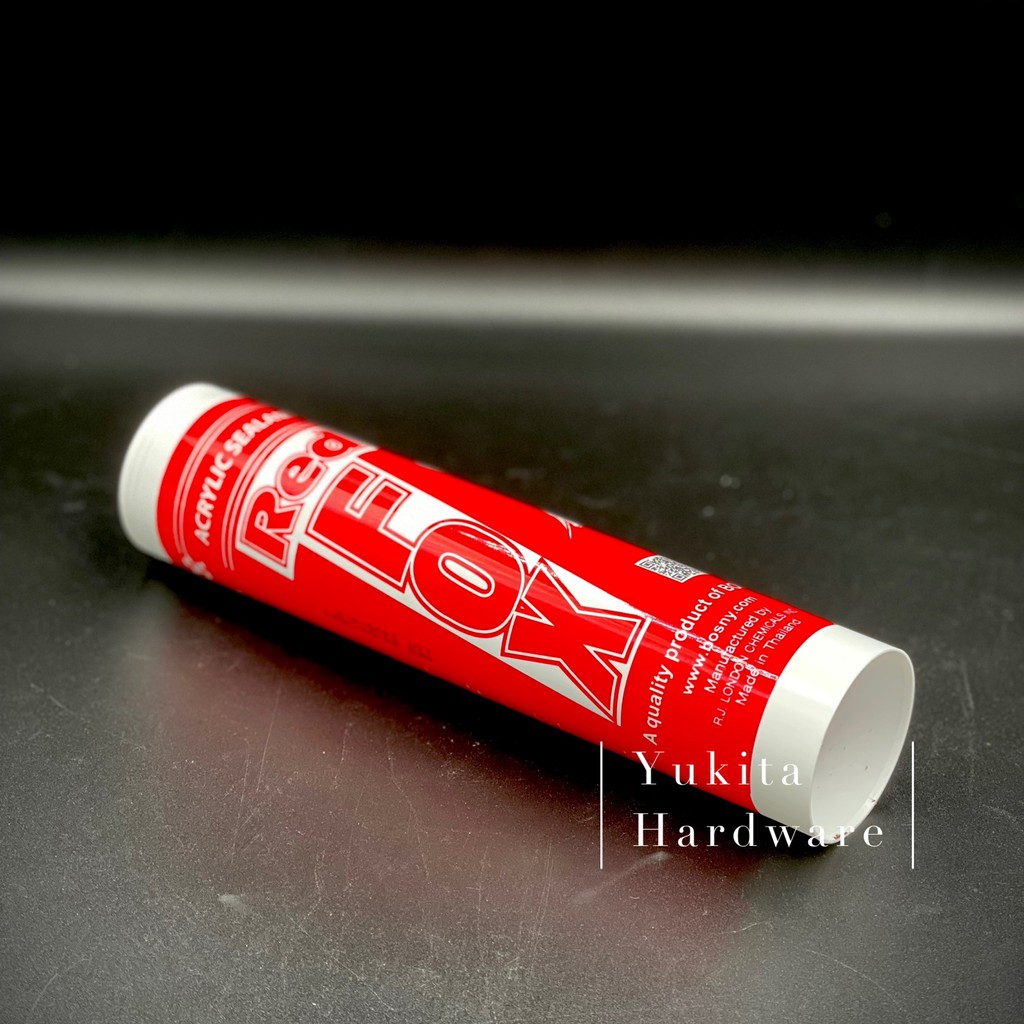 (1 หลอด) กาวอะคริลิค Redfox Acrylic Sealant  เรดฟ๊อก สีขาว ดำ น้ำตาล กาวแด้ป กาวอะคลิลิคยาแนว 430 กรัม