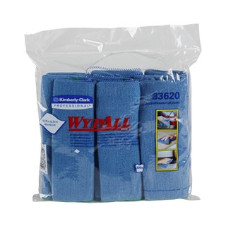 ผ้าไมโครไฟเบอร์  ไวปออล์  KC-83620  สีฟ้า (6 ชิ้น x 1แพ็ค) KC-83620 Blue Microfiber Wiping Cloth (6 pieces x 1 pack)