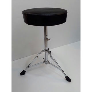 [พิมพ์โค้ดINCSM11ลด70] เก้าอี้กลอง Drum Stool ทรงกลม เบาะหนัง ขาโครเมี่ยมตะเกียบคู่