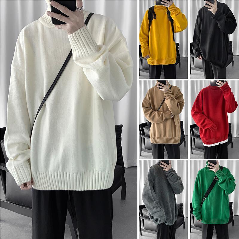เสื้อคอเต่า เสื้อกันหนาวผู้ชายสไตล์ทันสมัย สีสันสวยงาม สวมใส่แบบหลวมๆ เนื้อผ้าไม่หนาใส่สบาย เอเวรี่เดย์ลุคสุดคูล
