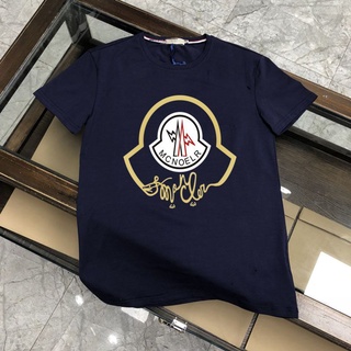 เสื้อยืดแขนสั้น พิมพ์ลาย Moncler label 22 แฟชั่นคู่รักสามารถปรับแต่งได้