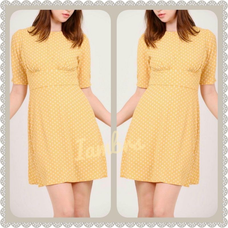 🌈🌈เดรสเหลืองจุด งานสวยๆ ผ้าดี dress yellow polka dot👏👏พร้อมส่ง