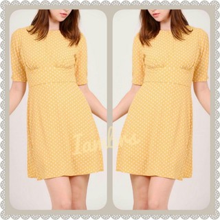 🌈🌈เดรสเหลืองจุด งานสวยๆ ผ้าดี dress yellow polka dot👏👏พร้อมส่ง