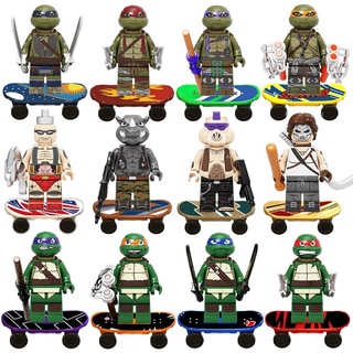 Ninja Turtles Leonardo Vincileo Raphael Mikey Donatello Mini Action Building Blocks Figure Toys Kids Gift