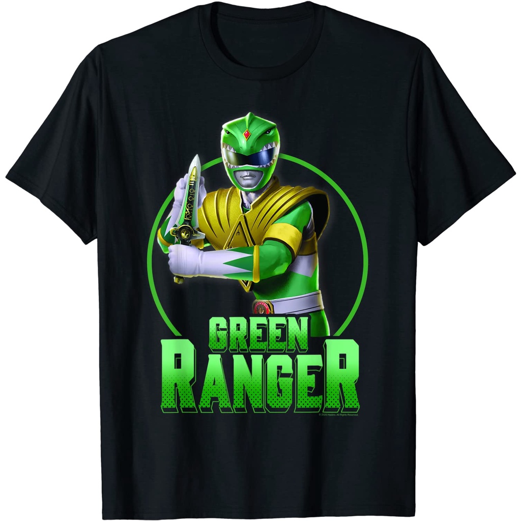 เสื้อยืด พิมพ์ลาย Power Rangers Green Ranger แบบเรียบง่าย