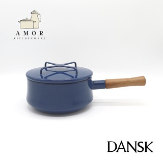 (ไม่มีกล่อง/แจ้งสีในแชท)Dansk Kobenstyle - 2 Qt. Saucepan หม้อเคลือบอินาเมลขนาดกลาง ด้ามไม้สัก