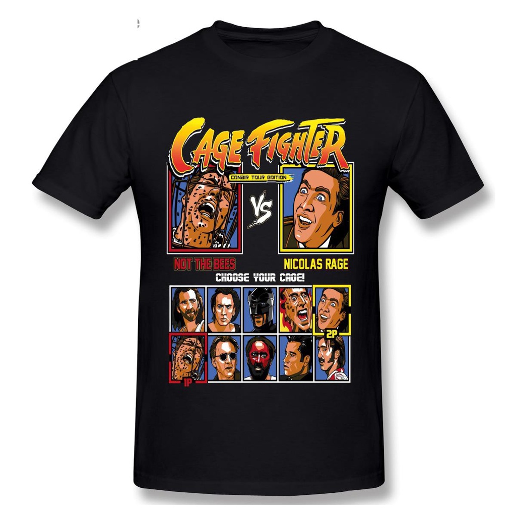 GILDAN เสื้อยืดแฟชั่น ลาย Nicolas Cage Fighter Conair Tour Edition ทรงสลิมฟิต