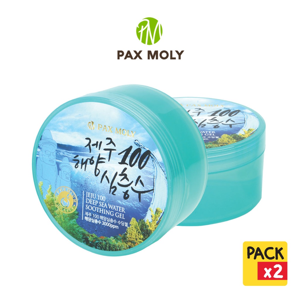 (แพค 2 ชิ้น คุ้มกว่า) PAX MOLY  JEJU 100 DEEP SEA WATER SOOTHING GEL  300ML. (MADE IN KOREA)