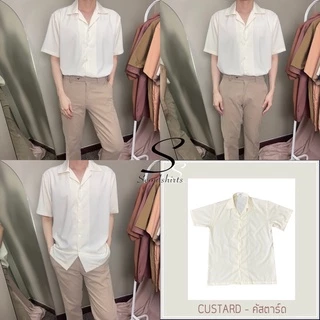 S1: เสื้อเชิ้ตเกาหลี แขนสั้น สีพื้น มีไซซ์ M L XL XXL ชาย/หญิงใส่ได้ คุณภาพดี