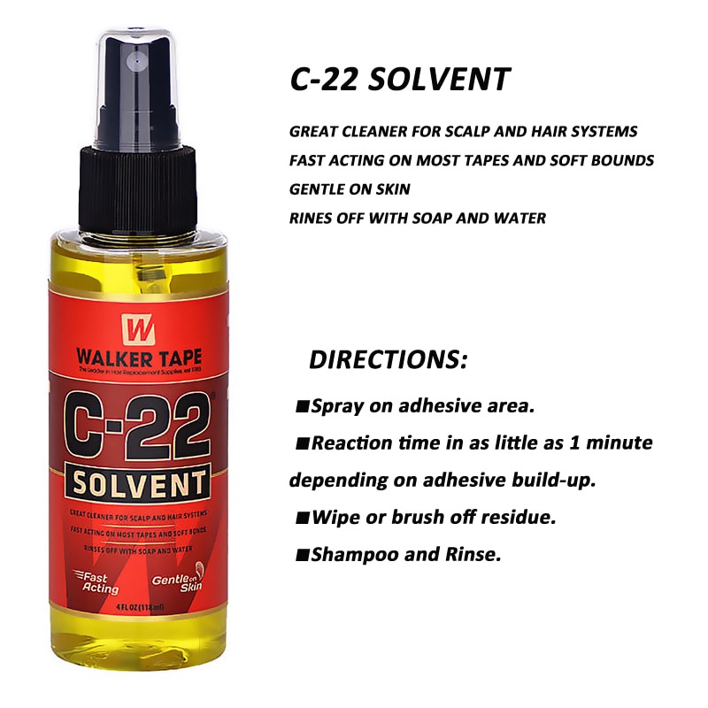 (118ml) C- 22 Hair Solvent เทปกาว Remover สําหรับลูกไม้ WigsToupes สําหรับเทปสองด้านที่แข็งแกร่งและว