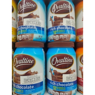 Ovaltine rich เครื่องดื่มมอลต์ โอวัลติน แบบกระปุก chocolate. ขนาด 340 กรัม Ovaltine rich, malt drink, Ovaltine, chocolat