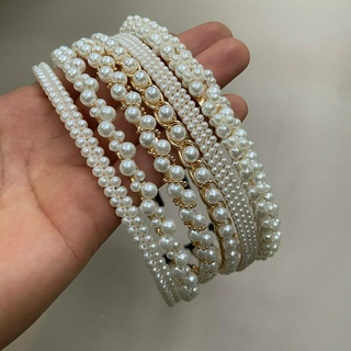 คาดผมประดับมุก คาดผมมุก คาดผมเหล็ก/พลาสติก Pearl Hairbands เครื่องประดับผม ผู้หญิง