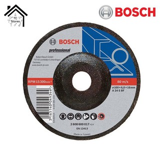 BOSCH แผ่นขัดเหล็ก ใบเจียร 4" หนา #2608600017 (100x6x16mm. A24S BF)