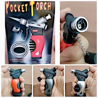 Pocket Torch หัวพ่นไฟ ขนาดพกพา MENGHU ไฟแช็คแก็สไฟฟู่ มีปุ่มล๊อคในตัว