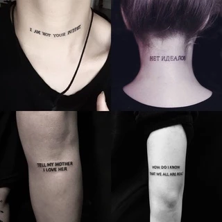 【Meet Magic Tattoo】สติกเกอร์รอยสักชั่วคราว ลายภาษาอังกฤษ ขนาดเล็ก กันน้ํา 15 วัน
