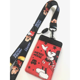 MICKEY RED   สายคล้องคอ สายคล้องบัตร ที่ใส่บัตร ซองใส่บัตร ที่ใส่บัตร พร้อมสายคล้องคอ   ลาย   MICKEY  MOUSE  RED  big