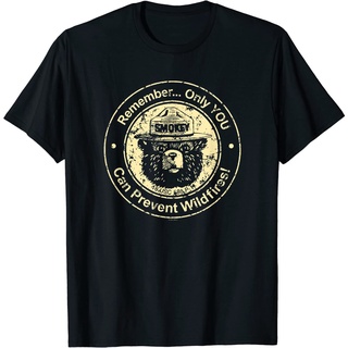 เสื้อยืดผ้าฝ้ายพรีเมี่ยม เสื้อยืด พิมพ์ลาย Smokey Bear Only You Can Prevent Wildfires สําหรับผู้ใหญ่