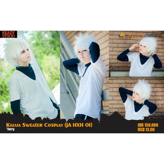 Hunter X Hunter Killua Cosplay เสื้อยืดอนิเมะแขนยาวผู้ชาย - KA HXH 01