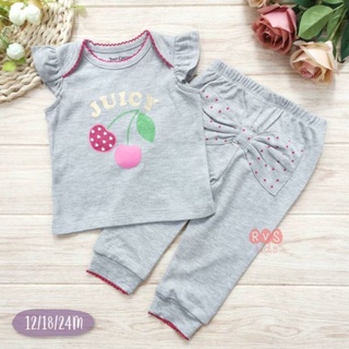 JUICY ชุดลูกสาวสีเทา แต่งเชอรี่ 12M-18M