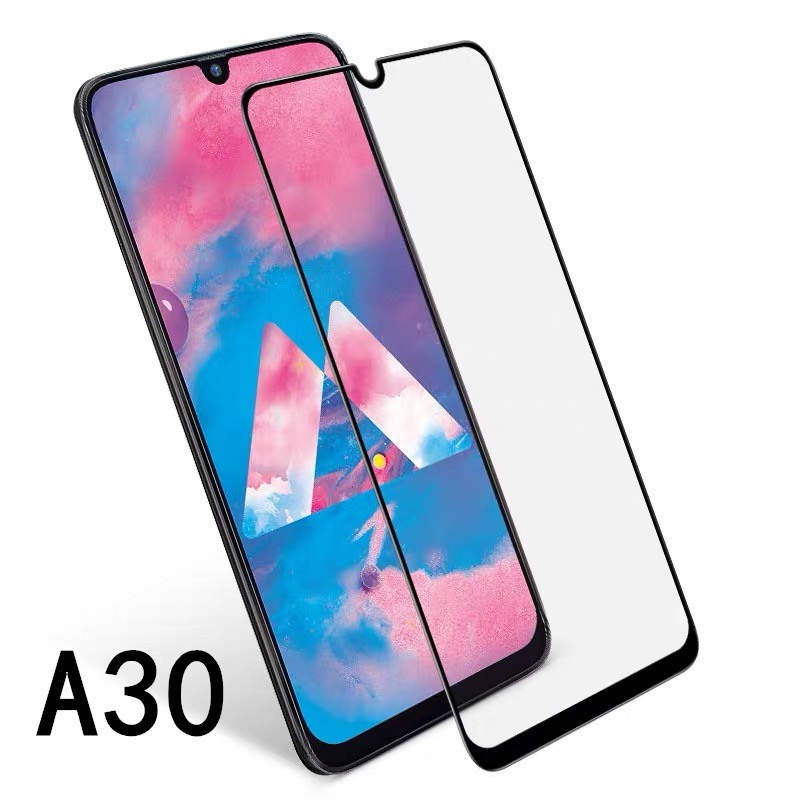 F ฟิล์มกระจกเต็มจอ Samsung Galaxy A20 / A30 ฟิล์มกระจกนิรภัยเต็มจอ ฟิล์มซัมซุง ฟิล์มกระจกกันกระแทก (