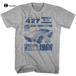 tshirtเสื้อยืดคอกลมฤดูร้อนเสื้อยืด พิมพ์ลาย Shelby Cobra 427 Street Legal 1966 Semi Compet สไตล์อเมริกัน สําหรับผู้ชาย X