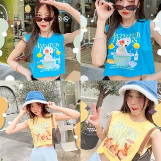 PDS🔥พร้อมส่ง🔥เสื้อครอปเอวลอย ครอปคอกลม Animal Collection-Summer Crop🧸 น่ารักสุดปังทุกลาย