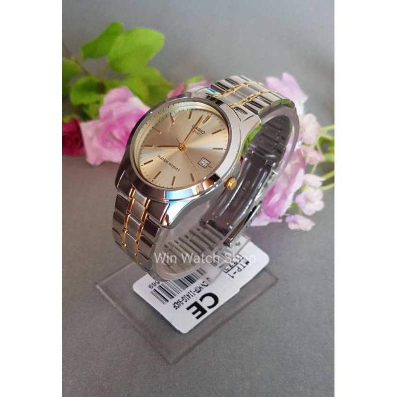 (ขายดี) Casio รุ่น MTP-1141G-9A นาฬิกาข้อมือผู้ชาย สายแสตนเลส หน้าปัดทอง  - มั่นใจ ของแท้ 100% ประกั