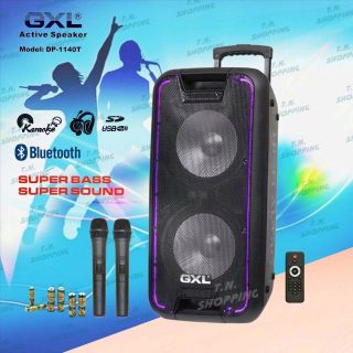 GXL ลำโพงบลูทูธ ลำโพงเคลื่อนที่ รุ่น DP-1140T แถมไมค์ลอย 2 ตัว