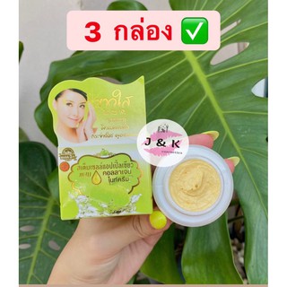 (3กล่อง)สเต็มเซลล์แอปเปิ้ลเขียว ผสม คอลลาเจน ไนท์ครีม ขนาด 7 กรัม Stem Cell Apple+Collagen Night crea