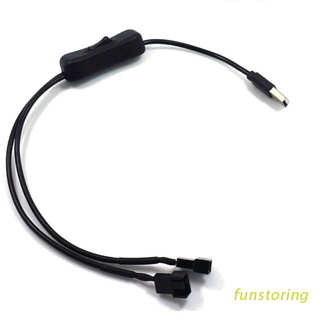 Fun สายเคเบิลอะแดปเตอร์พัดลม USB เป็น 3-Pin 4-Pin PWM 5V 40 ซม. พร้อมสวิตช์เปิด ปิด