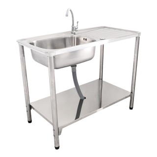 Sink stand FREE STANDING SINK AXIA OCEAN 100 STAINLESS Sink device Kitchen equipment อ่างล้างจานขาตั้ง ซิงค์ขาตั้ง 1หลุม