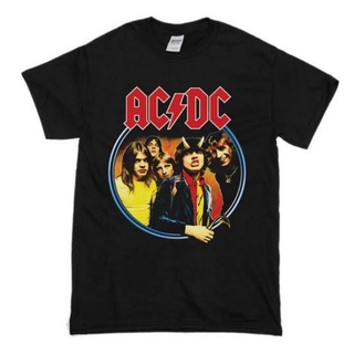 #เสื้อยืดคอกลม#เสื้อยืด พิมพ์ลายโลโก้ Acdc BAND Highway To Hell | เสื้อเชิ้ต Acdc สีดํา สําหรับผู้ชายS-4XL