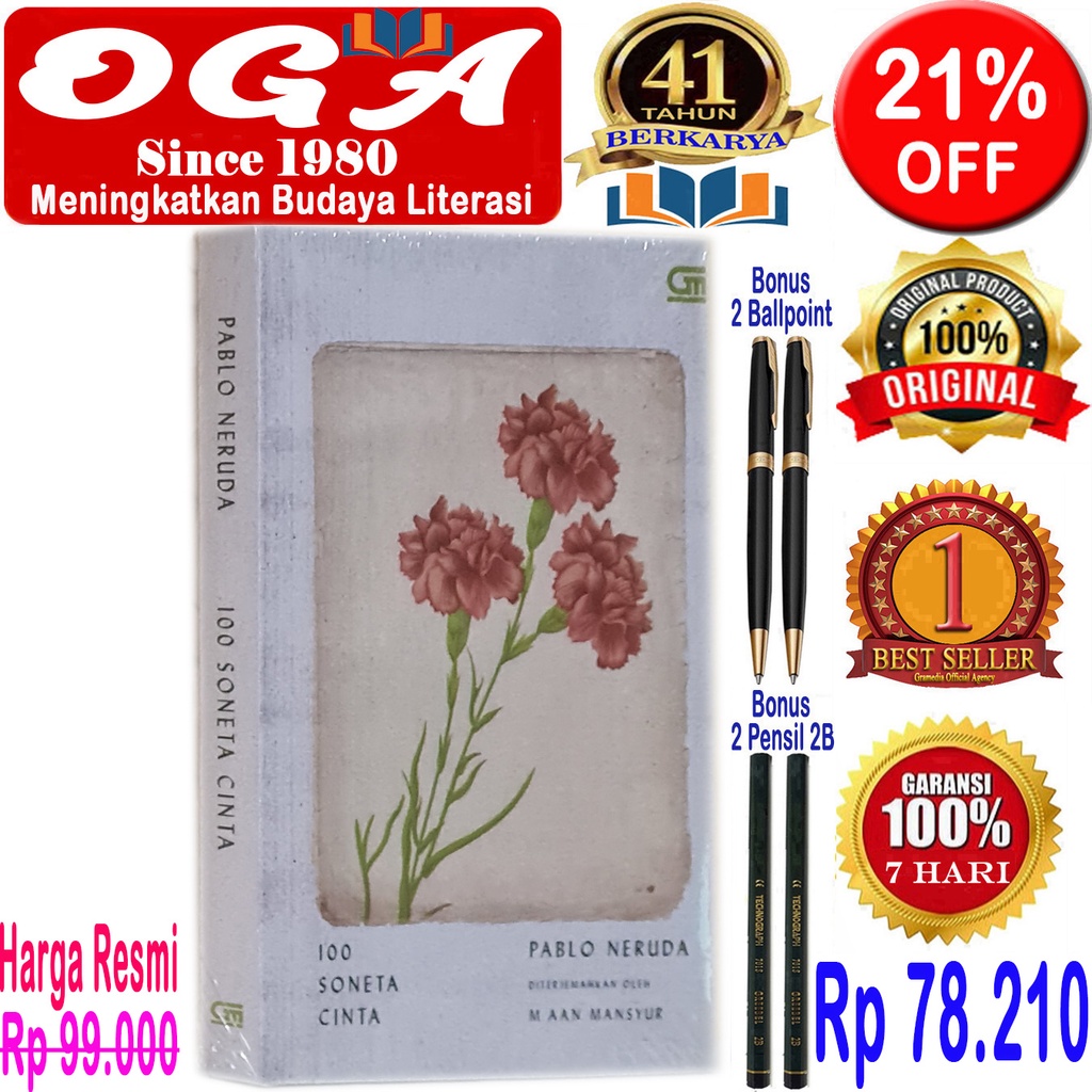 100 Soneta Cinta - Pablo Neruda - ต้นฉบับและปิดผนึก