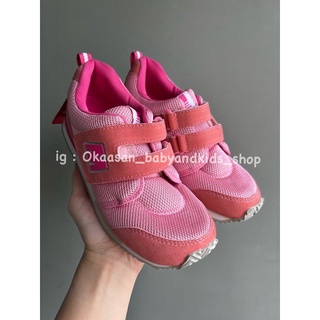 รองเท้าผ้าใบเด็กผู้หญิงมิกิเฮ้าส์สีชมพูพร้อมส่ง mikihouse shoe size 21.0 cm ใหม่ป้ายห้อย ไม่มีกล่อง ของแท้จากช๊อปญี่ปุ่น