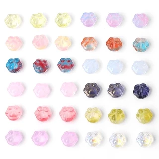 20ชิ้นน่ารักหมีตีนอุปกรณ์เสริมแก้วสีลูกปัดทําเองทําสร้อยข้อมือต่างหูจี้วัสดุ