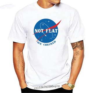 เสื้อยืดคอกลมcrew neckเสื้อยืด แขนสั้น พิมพ์ลายโลโก้ we checked earth houston we have a WhyS-4XL