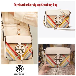 กระเป๋าสะพายไหล่ สะพายข้าง ของแท้ Tory burch miller zig zag Crossbody Bag