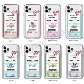 🌈 PreOrder ❤️ Sanrio Characters Boarding Pass Clear Jelly Case เคสซานริโอ้ เคสคิตตี้ แบบใส ลิขสิทธิ์แท้ 100%