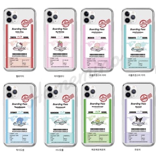 🌈 PreOrder ❤️ Sanrio Characters Boarding Pass Clear Jelly Case เคสซานริโอ้ เคสคิตตี้ แบบใส ลิขสิทธิ์แท้ 100%